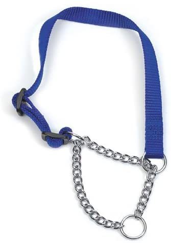 Ancol Nylon & Chain Check Blue Collar Size 1-2 25-35cm RRP £5 CLEARANCE XL £2.99